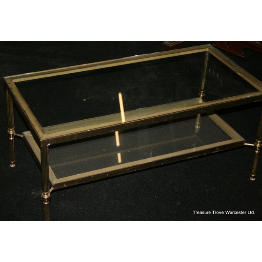 Solid Brass & Glass Coffee Table